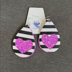 Purple Glitter Earrings